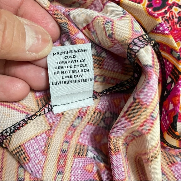 Emma & Michele Tribal Multicolor maxi dress, Pink, orange, black soft, size L - Picture 10 of 14